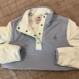 The North Face Light Blue and Mint Green Pullover